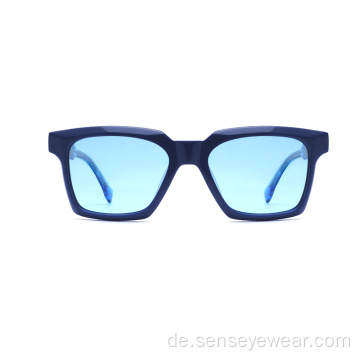 Mode Vintage UV400 Quadratische Acetat polarisierte Sonnenbrille